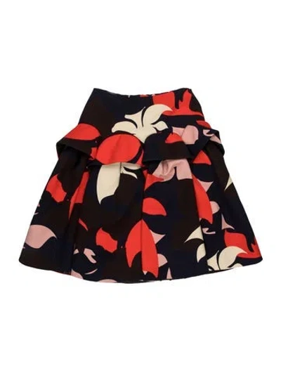 Pre-owned Delpozo Floral Print Mini Skirt In Multi