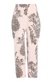 Delpozo Floral Silk-blend Jacquard Pants In Pink