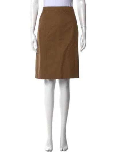 Pre-owned Delpozo Knee-length Skirt In Brown