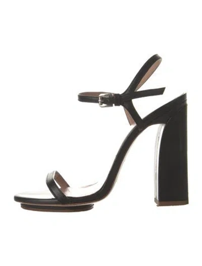 Pre-owned Delpozo Leather Sandals In Black