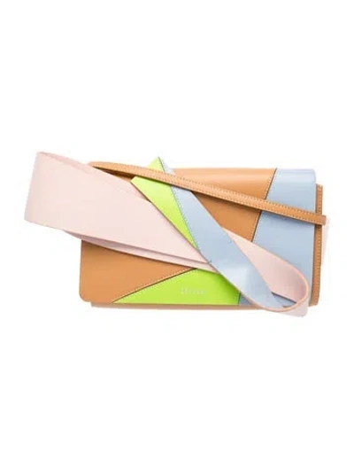 Pre-owned Delpozo Leather Shoulder Bag In Blue