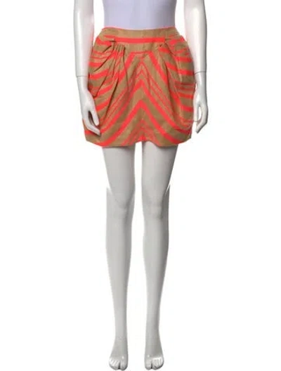 Pre-owned Delpozo Linen Mini Skirt In Neutral