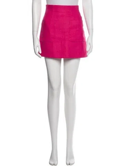 Pre-owned Delpozo Linen Mini Skirt In Pink