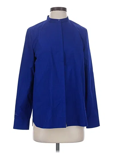 Pre-owned Delpozo Long Sleeve Blouse In Blue