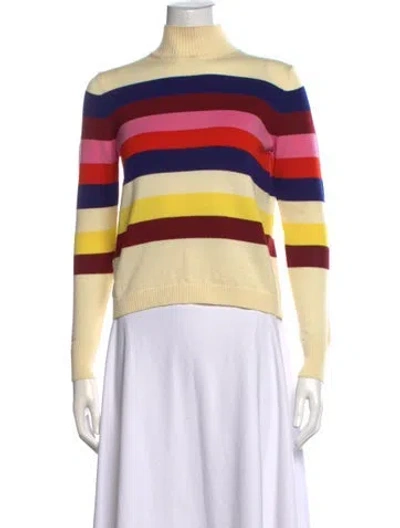 Pre-owned Delpozo Merino Wool Striped Sweater In Neutrals
