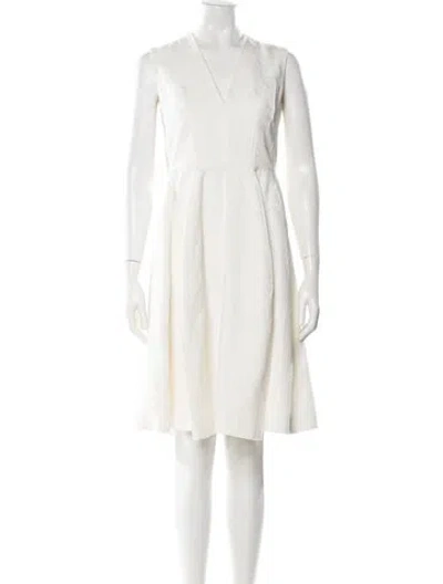 Pre-owned Delpozo Patterned Knee-length Dress In Neutral