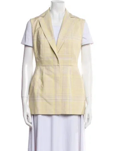 Pre-owned Delpozo Plaid Print Vest In Neutral