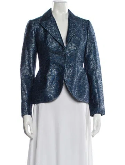Pre-owned Delpozo Printed Evening Jacket In Silver