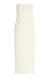 Delpozo Satin Crepe Maxi Dress In Yellow