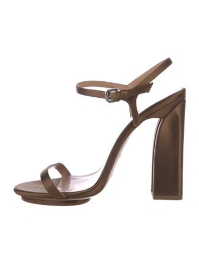 Pre-owned Delpozo Satin Sandals In Brown