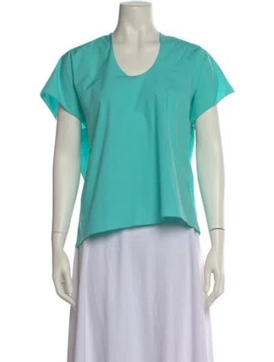 Pre-owned Delpozo Scoop Neck Short Sleeve T-shirt In Green