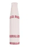 Delpozo Sequined Satin Gown In Pink