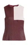Delpozo Small Scarf Top In Burgundy
