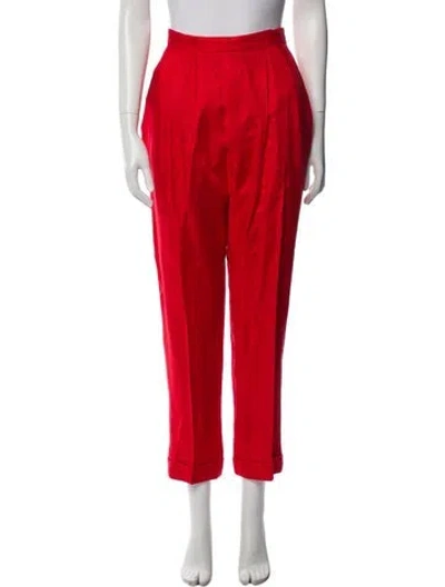 Pre-owned Delpozo Straight Leg Pants In Red