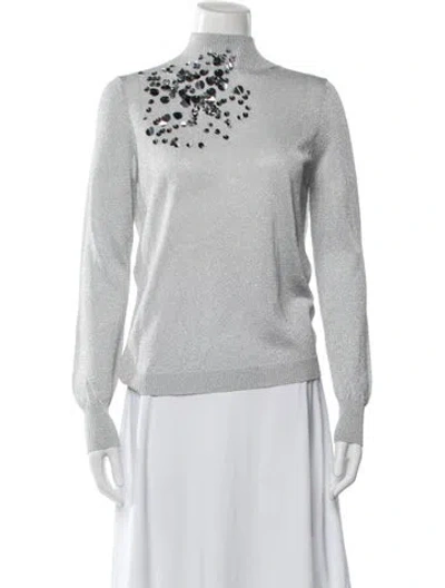 Pre-owned Delpozo Turtleneck Sweater W/ Tags In Gray