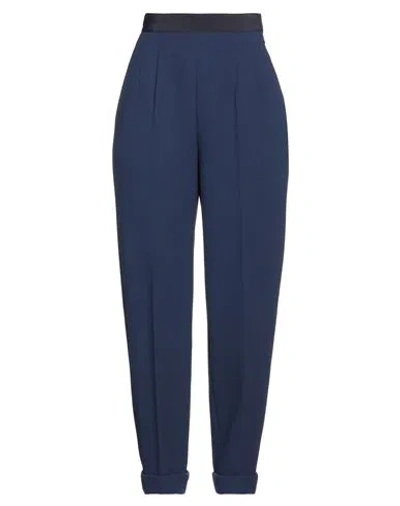 Delpozo Woman Pants Navy Size 4 Virgin Wool, Cotton, Viscose In Navy Blue