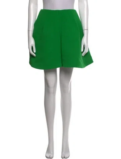 Pre-owned Delpozo Wool Mini Skirt In Green