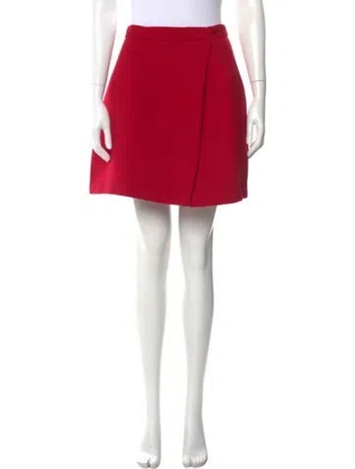 Pre-owned Delpozo Wool Mini Skirt In Red