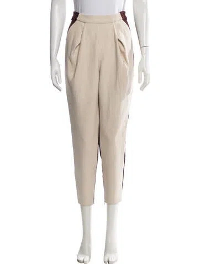 Pre-owned Delpozo Wool Wide Leg Pants In Neutrals