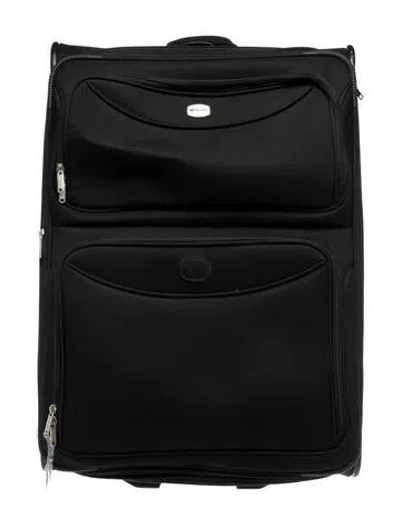 Pre-owned Delsey Canvas Suitcase In Black