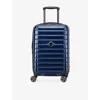 Delsey Deep Sea Navy Shadow 5.0 4-double Wheel Expandable Suitcase 55cm In Blue