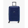 Delsey Deep Sea Navy Shadow 5.0 4-double Wheel Expandable Suitcase 66cm In Blue