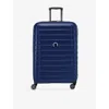 Delsey Deep Sea Navy Shadow 5.0 4-double Wheel Expandable Suitcase 75cm In Blue