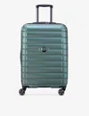 Delsey Shadow 5.0 Double-wheel Woven Suitcase 66cm In Green