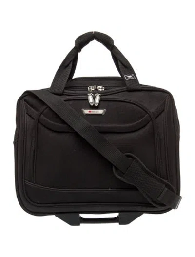 Pre-owned Delsey Nylon Crossbody Bag In Black