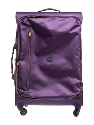 Pre-owned Delsey Nylon Suitcase In Purple