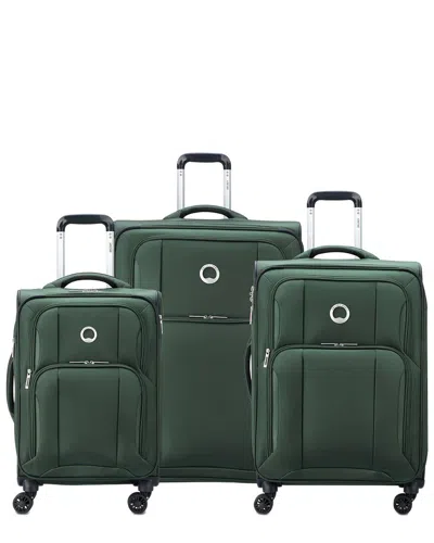 Delsey Optimax Lite 20 3pc Nest Expandable Luggage Set In Green
