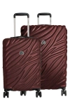 Delsey Paris Alexis Hardside 2-piece (21"/25") Expandable Spinner Luggage Set In Burgundy