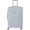 Delsey Paris Alexis Hardside  25-inch Medium Checked Expandable Spinner Luggage In Platinum/rose Gold
