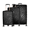 Delsey Paris Alexis Hardside 3-piece (21"/25"/29") Expandable Spinner Luggage Set In Black/rose Gold