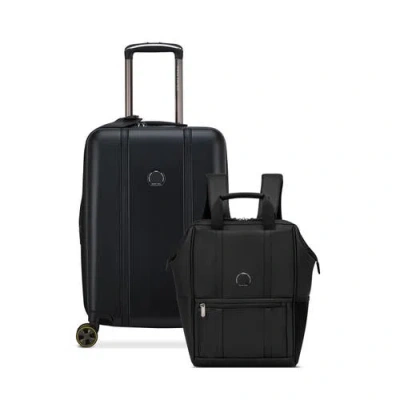 Delsey Paris Cadence 2 Piece Set 20" Carry On & 14" Laptop Backpack In Black