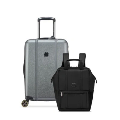 Delsey Paris Cadence 2 Piece Set 20" Carry On & 14" Laptop Backpack In Gray