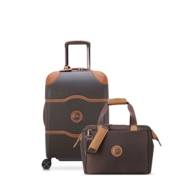 Delsey Paris Chatelet Air 2.0  2 Piece Set  21" Carryon Spinner & Weekender Luggage Set In Brown