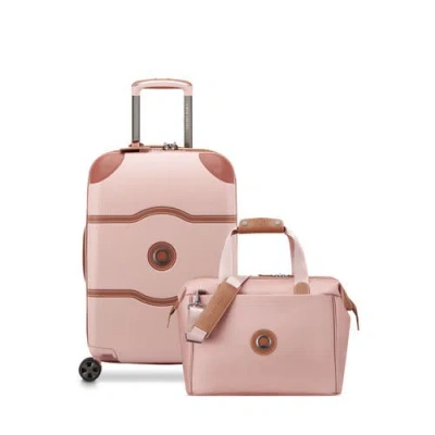 Delsey Paris Chatelet Air 2.0  2 Piece Set  21" Carryon Spinner & Weekender Luggage Set In Pink