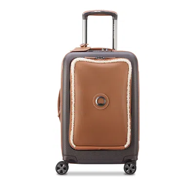 Delsey Paris Chatelet Air 2.0 Fleece Soft Pocket Expandable Wheeled Carry On In Chocolate
