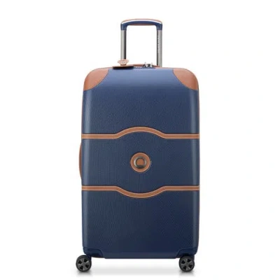 Delsey Paris Chatelet Air 2.0 Medium Checked-26 Inch Hardside Luggage Trunk With Spinner Wheels In Navy Blue