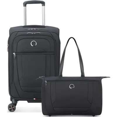 Delsey Paris Helium Dlx Softside 2 Piece Set Weekender Tote Bag & 20" Carry-on In Black