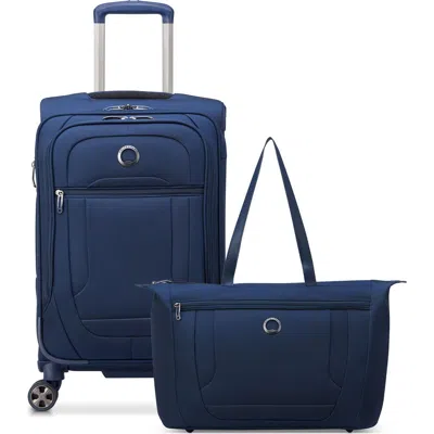 Delsey Paris Helium Dlx Softside 2 Piece Set Weekender Tote Bag & 20" Carry-on In Blue