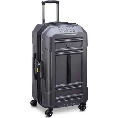 Delsey Paris Rempart Checked Medium Hardside Expandable Luggage Trunk With Spinner Wheels In Anthracite