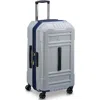 Delsey Paris Rempart Checked Medium Hardside Expandable Luggage Trunk With Spinner Wheels In Storm Grey