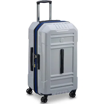 Delsey Paris Rempart Checked Medium Hardside Expandable Luggage Trunk With Spinner Wheels In Storm Grey