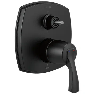 Delta 14 Series Integrated Diverter Trim With Six Function Diverter Less Diverter Handle In Black