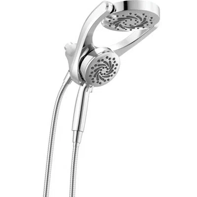 Delta 5-setting Hydrorain 2-in-1 Dual Shower Head With Proclean Spray In Chrome