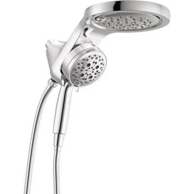 Delta 6-setting Hydrorain 2-in-1 Dual Shower Head With Proclean Spray, 2.5 Gpm In Lumicoat  Chrome