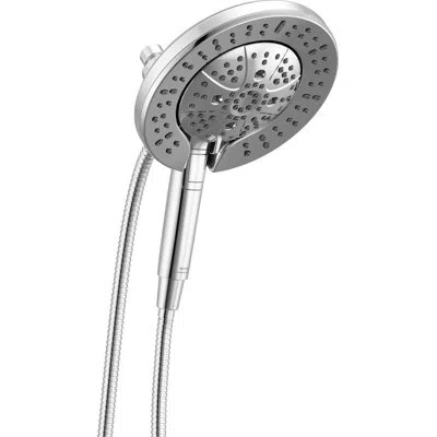 Delta 7-setting In2ition 2-in-1 Dual Shower Head With Proclean Spray In Lumicoat  Chrome