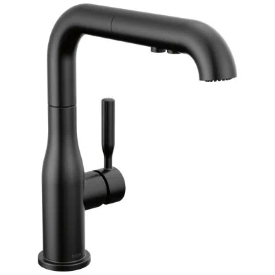 Delta Almari Pull-out Sprayer Kitchen Faucet, Single Handle Kitchen Sink Faucet In Black